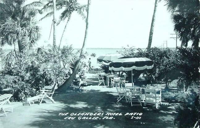 Oleanders Hotel patio on the Indian River
