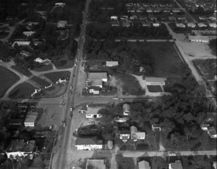 Aerial view of the property