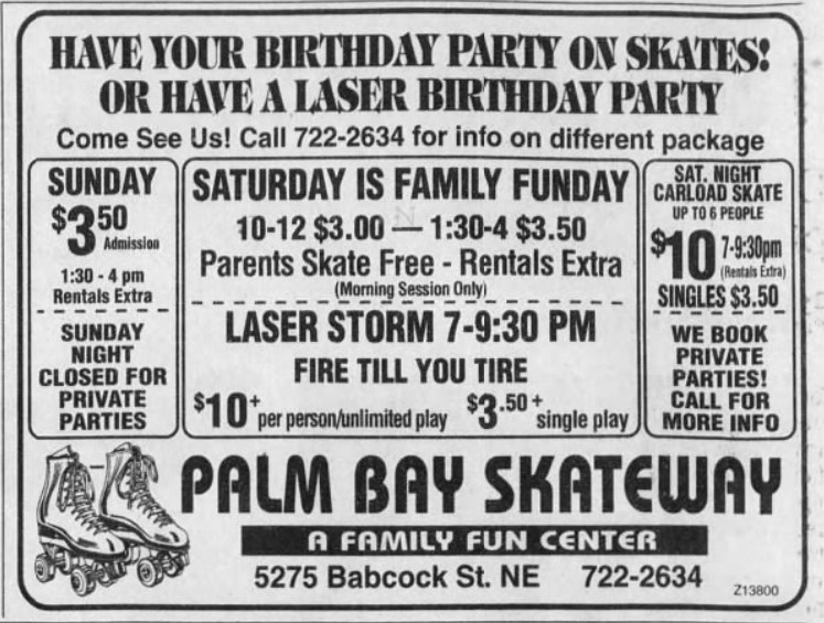 Palm Bay Skateway Ad