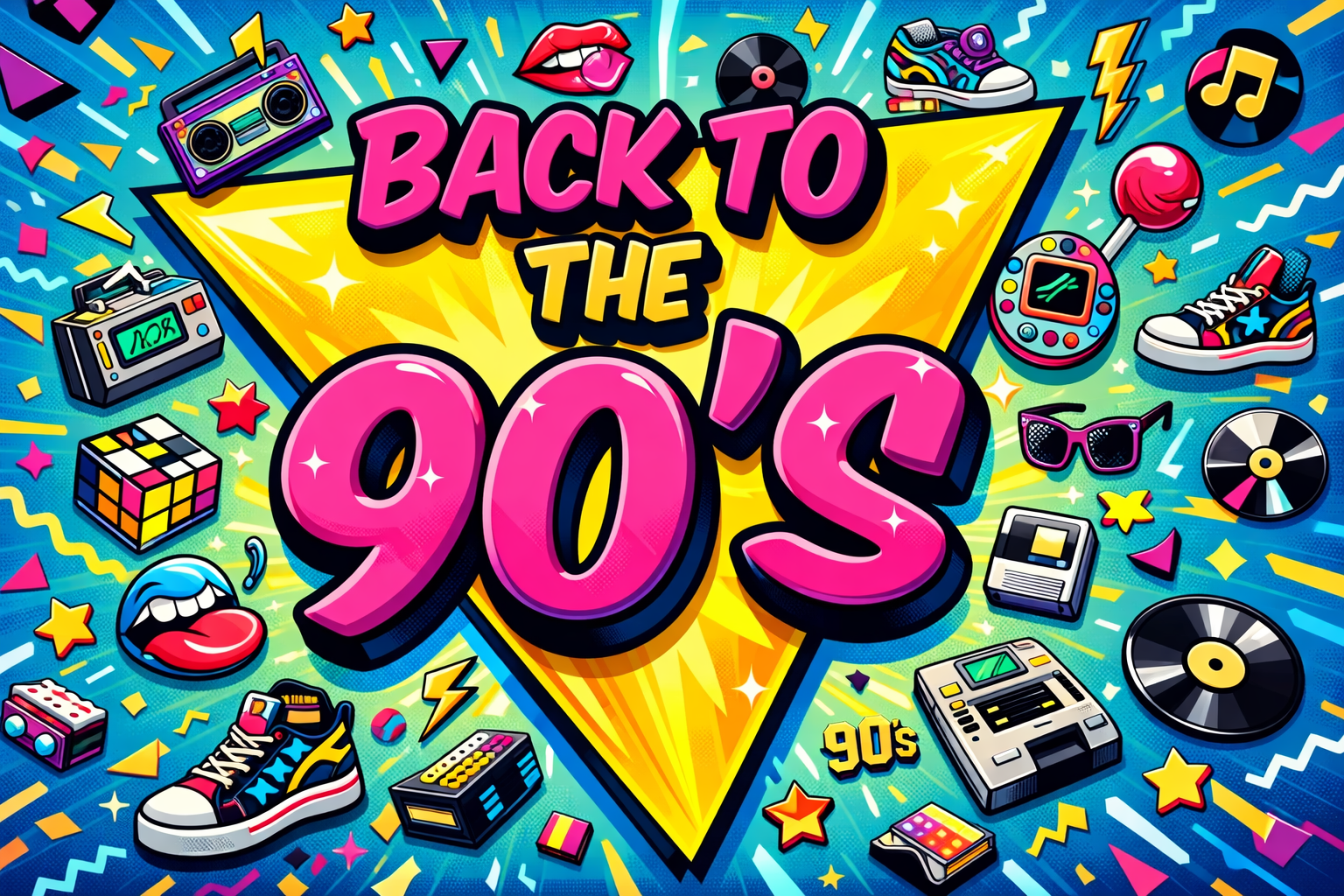 90s nostalgia collage